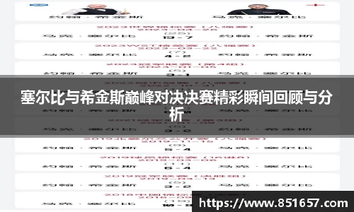 塞尔比与希金斯巅峰对决决赛精彩瞬间回顾与分析